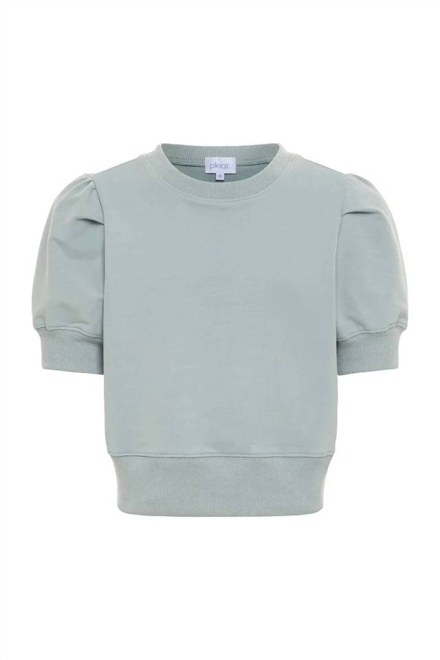 NEW PLEAT kids' riley sweatshirt in robin's egg